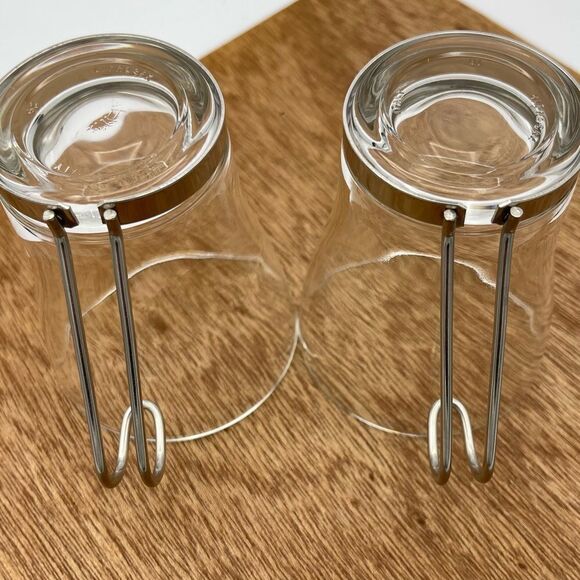 Vitrosax Italy Clear Glass Stainless Steel Removable Handle Expresso Mug Set - Picture 9 of 16